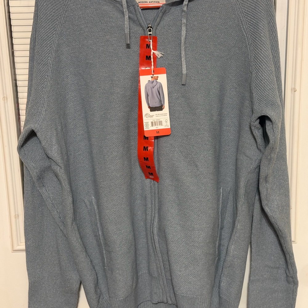 Men's Blue Zip-Up Sweater